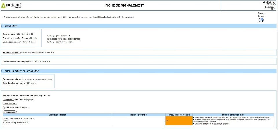 Rapport signalements Rapport signalements